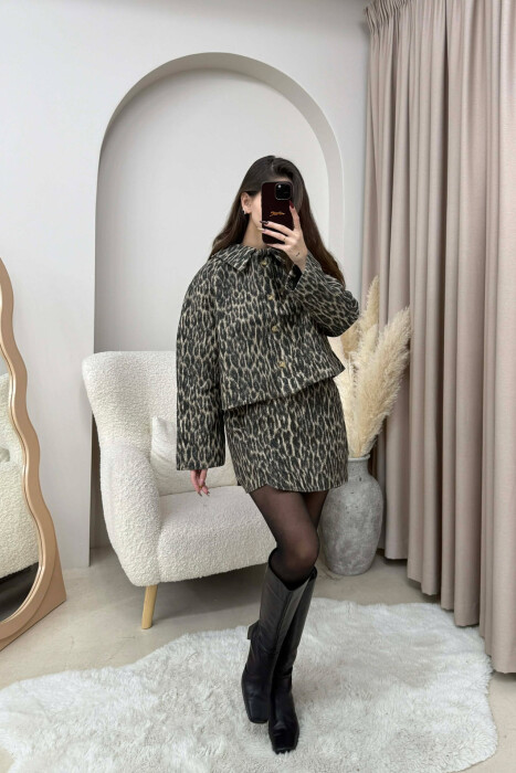 LEO JACKET+ SKIRT WOMEN SET LEO/LEOPARD - KLAUDIO FASHION