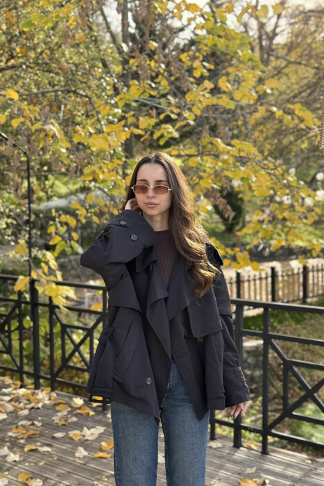 LEO PRINTS BELT DETAIL WOMEN JACKET BLACK/ E ZEZE - 2