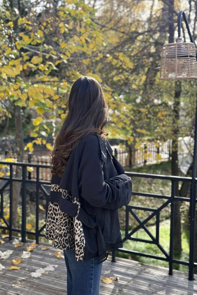 LEO PRINTS BELT DETAIL WOMEN JACKET BLACK/ E ZEZE - 5