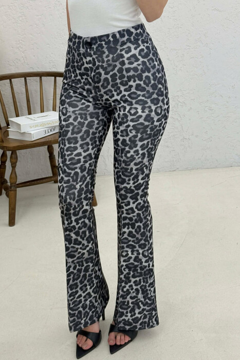 LEO PRINTS COWBOY WOMAN TROUSERS DARK GREY/GEE - 3