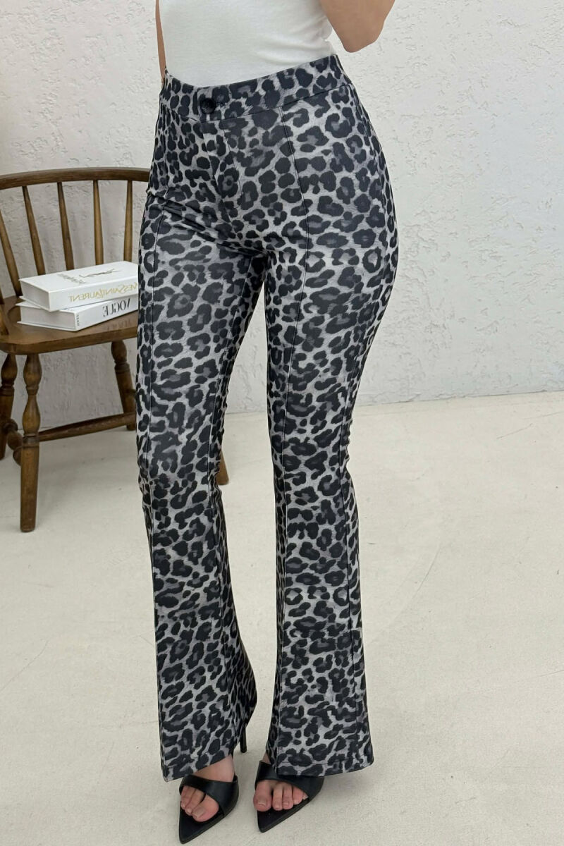 LEO PRINTS COWBOY WOMAN TROUSERS DARK GREY/GEE - 3