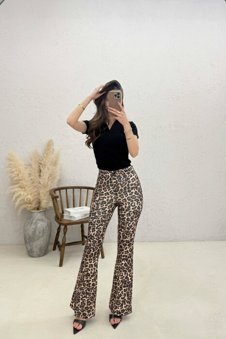 LEO PRINTS COWBOY WOMAN TROUSERS LEO/LEOPARD - 4