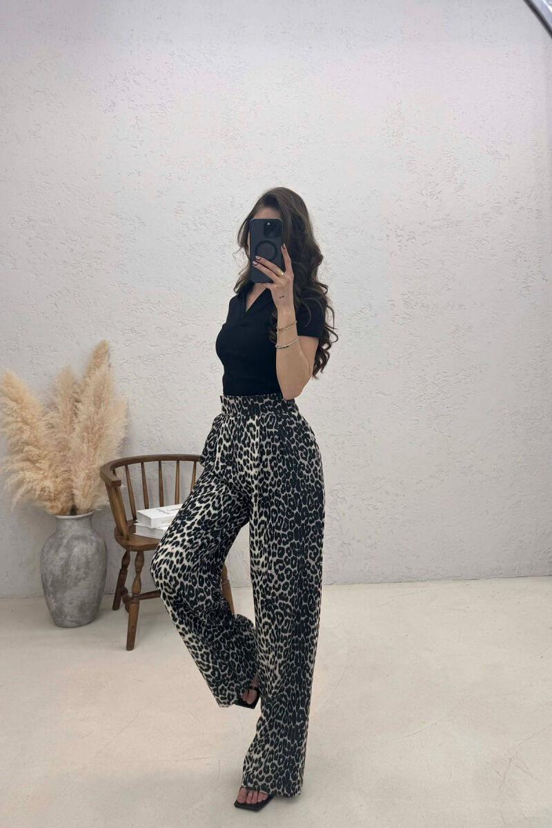 LEO PRINTS WOMAN TROUSERS BLACK/ E ZEZE - 4
