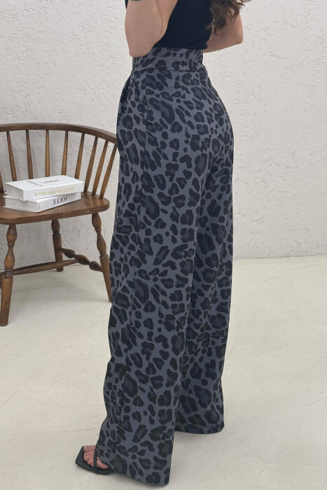 LEO PRINTS WOMAN TROUSERS DARK GREY/GEE - 3