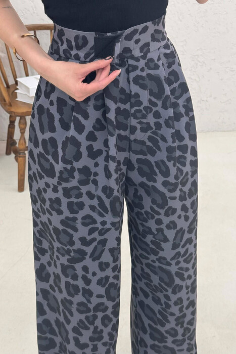 LEO PRINTS WOMAN TROUSERS DARK GREY/GEE - 5