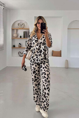 LEOPARD PATTERN WOMEN SET BEIGE/BEZHE 