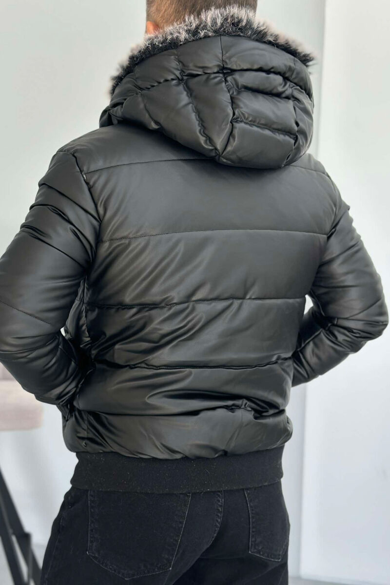 LETHER PUFFER JACKET MEN BLACK/ E ZEZE - 5