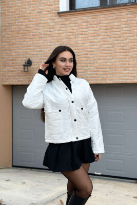 LIGHT ONE COLOR WOMEN JACKET WHITE-E BARDHE 