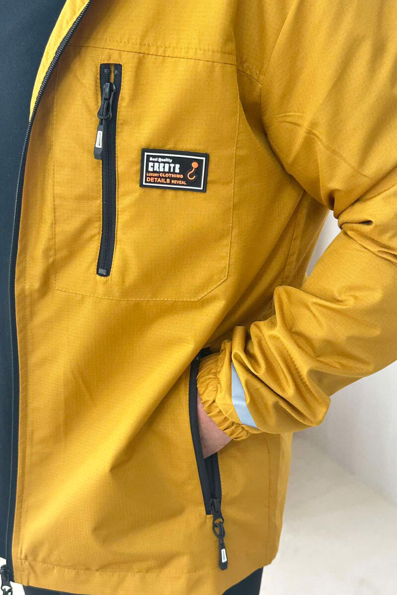 LIGHT RAINY ONE COLOR MEN JACKET MUSTARD/MUSTARDE - 4