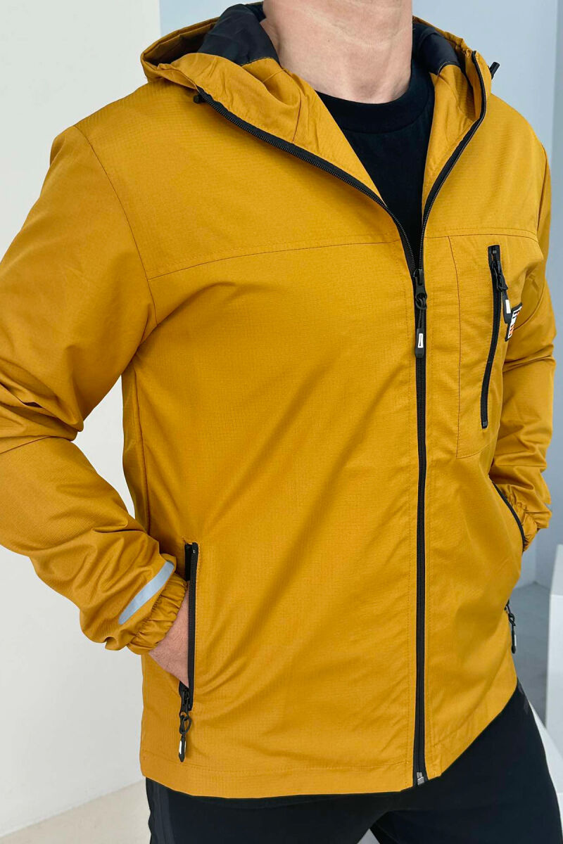 LIGHT RAINY ONE COLOR MEN JACKET MUSTARD/MUSTARDE - 5