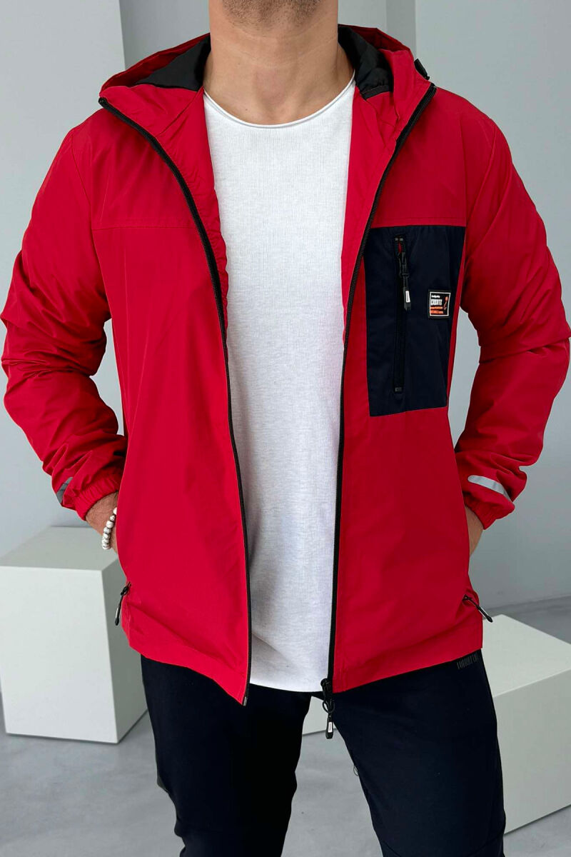 LIGHT RAINY ONE COLOR MEN JACKET RED/E KUQE - 1