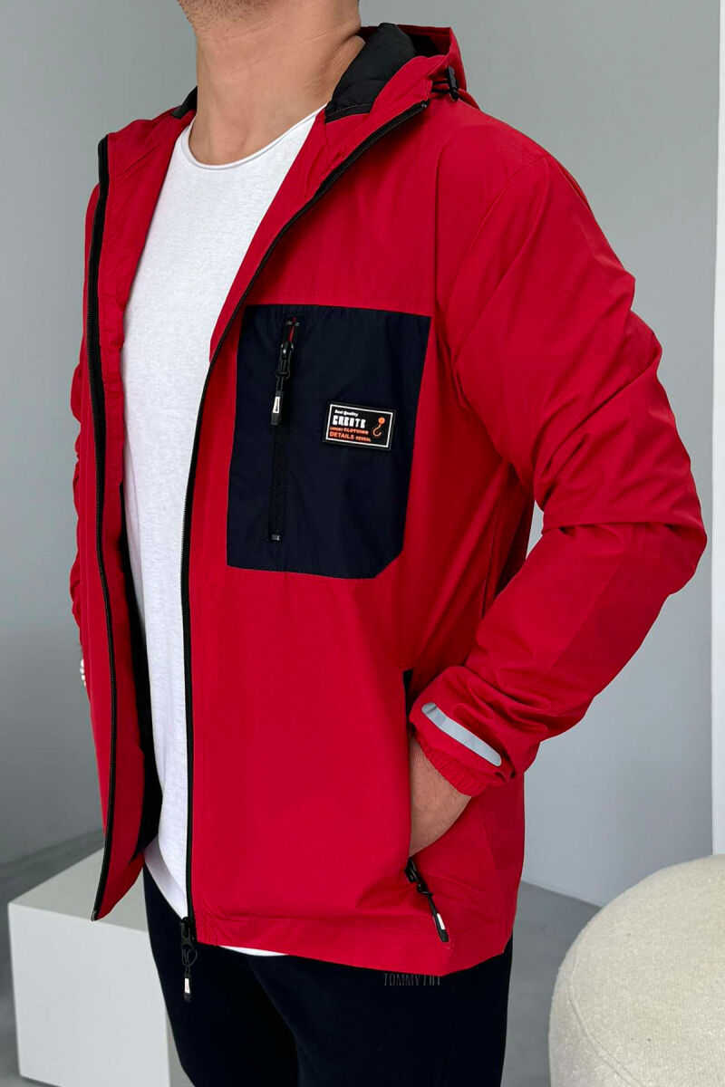 LIGHT RAINY ONE COLOR MEN JACKET RED/E KUQE - 2