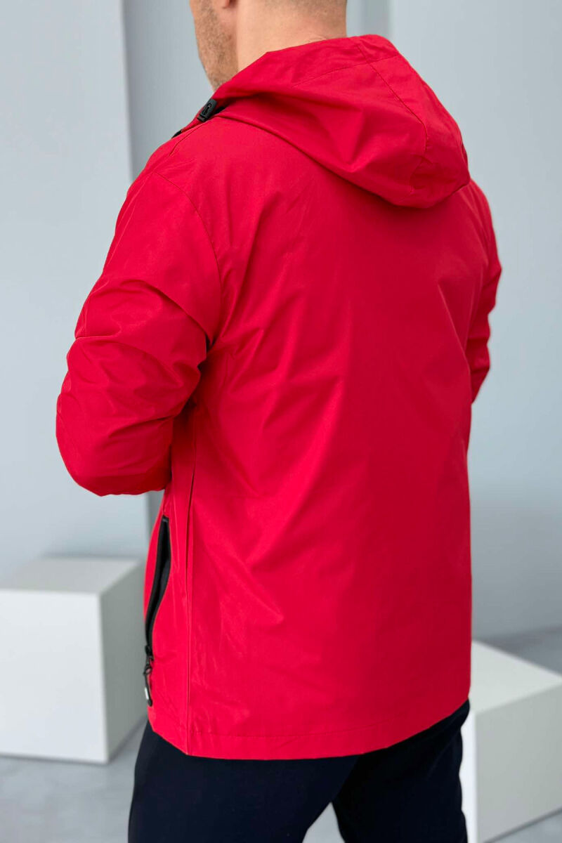 LIGHT RAINY ONE COLOR MEN JACKET RED/E KUQE - 3