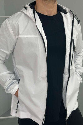 LIGHT RAINY ONE COLOR MEN JACKET WHITE-BLACK/BAZE 