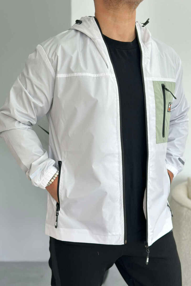 LIGHT RAINY ONE COLOR MEN JACKET WHITE-E BARDHE - 1