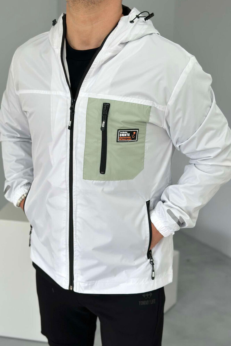 LIGHT RAINY ONE COLOR MEN JACKET WHITE-E BARDHE - 4