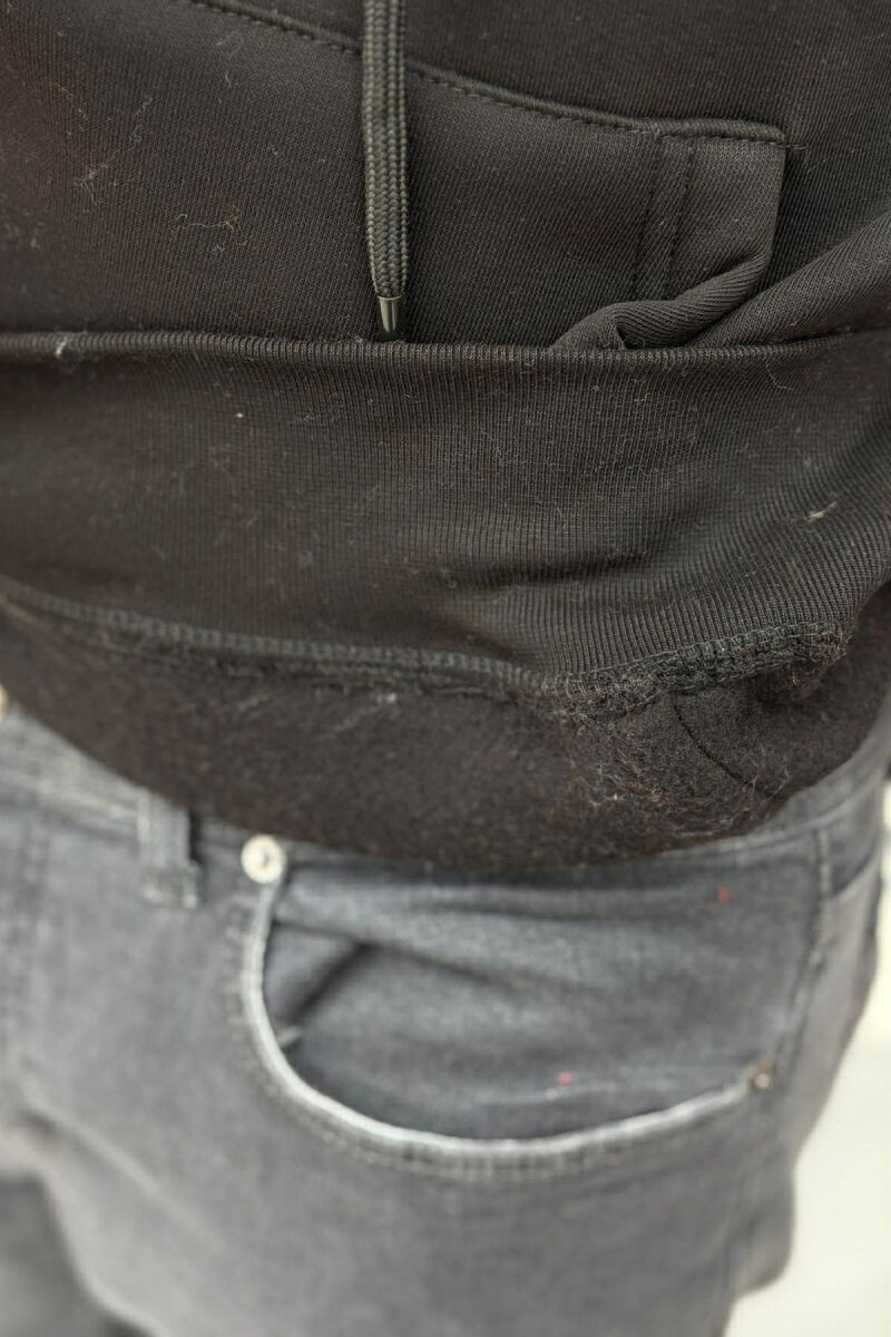 LIMITED EDITION WRITTING FLUFFY MEN HOODIE BLACK/ E ZEZE - 4