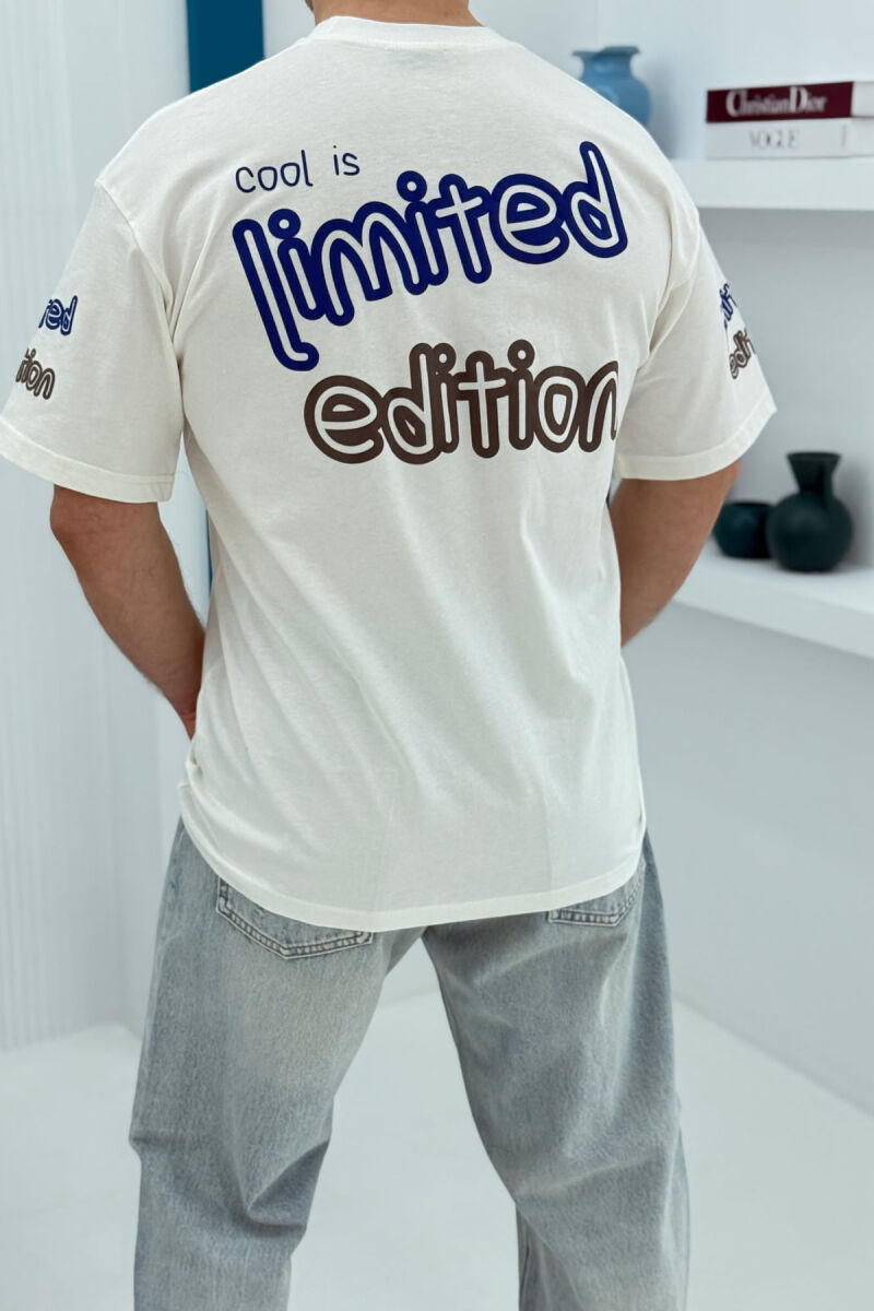 LIMITED EDITION WRITTING MEN T-SHIRT WHITE-E BARDHE - 3