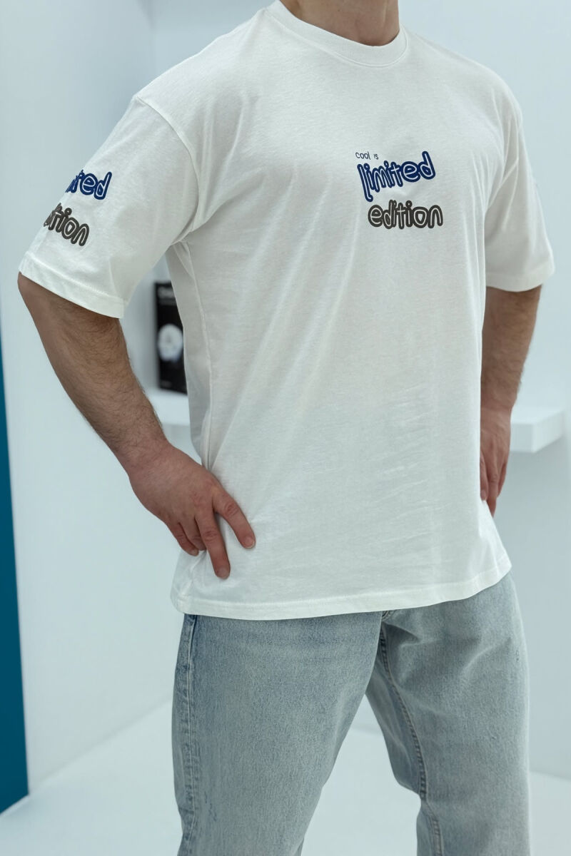 LIMITED EDITION WRITTING MEN T-SHIRT WHITE-E BARDHE - 4