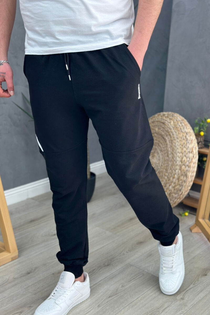 LINE SIMPLE ONE COLOR MEN SWEATPANTS BLACK/ E ZEZE - 2