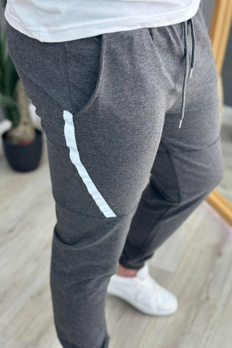 LINE SIMPLE ONE COLOR MEN SWEATPANTS DARK GREY/GEE - 3