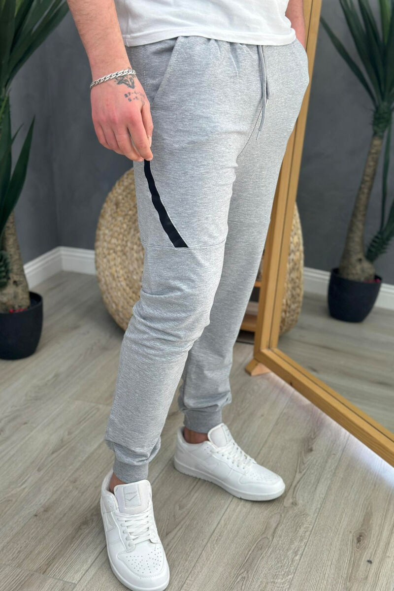 LINE SIMPLE ONE COLOR MEN SWEATPANTS LIGHT GREY/GZ - 4