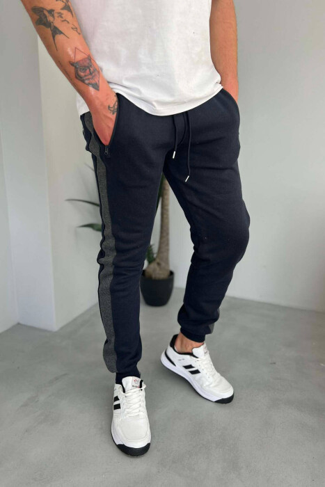 LINED FLUFFY MEN SWEATPANTS IN BLUE COLOR 