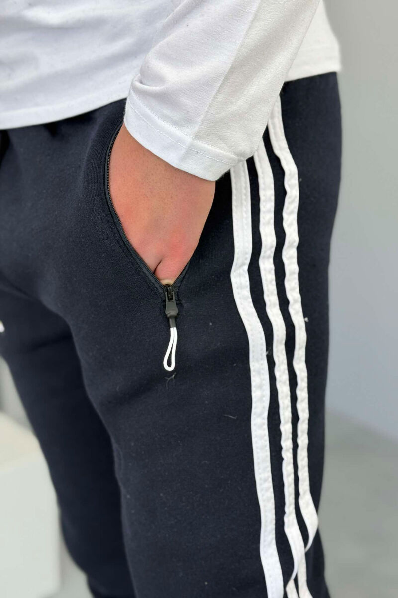 STRIPED FLUFFY MEN SWEATPANTS BLUE/BLU - 2