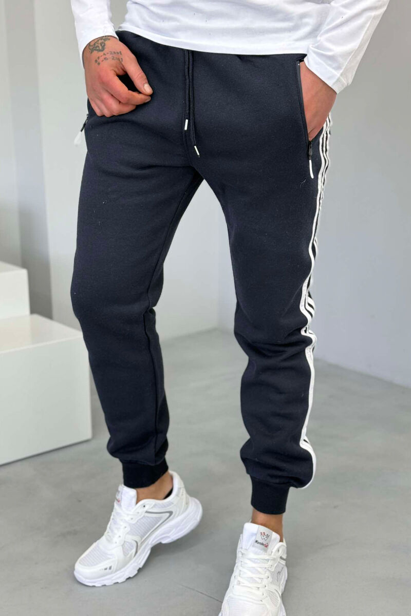 STRIPED FLUFFY MEN SWEATPANTS BLUE/BLU - 5