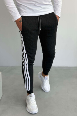 STRIPED FLUFFY MEN SWEATPANTS DARK GREY/GEE 