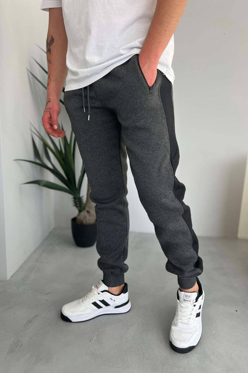 LINED FLUFFY MEN SWEATPANTS DARK GREY/GEE - 1