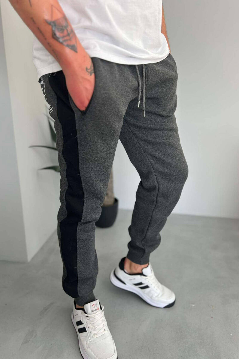 LINED FLUFFY MEN SWEATPANTS DARK GREY/GEE - 3