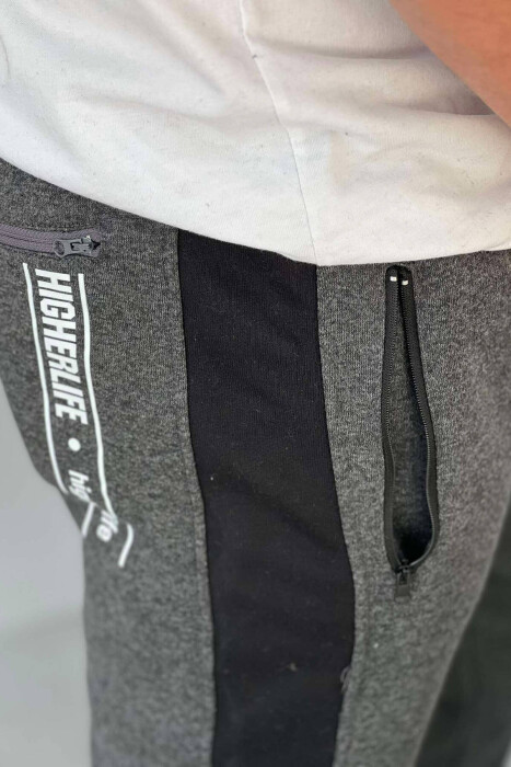 LINED FLUFFY MEN SWEATPANTS DARK GREY/GEE - 4