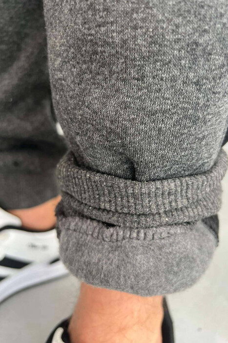 LINED FLUFFY MEN SWEATPANTS DARK GREY/GEE - 5
