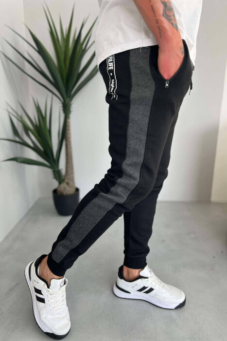 LINED FLUFFY MEN SWEATPANTS BLACK/ E ZEZE - 3