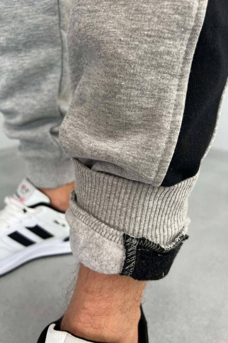 LINED FLUFFY MEN SWEATPANTS IN GREY COLOR - 4