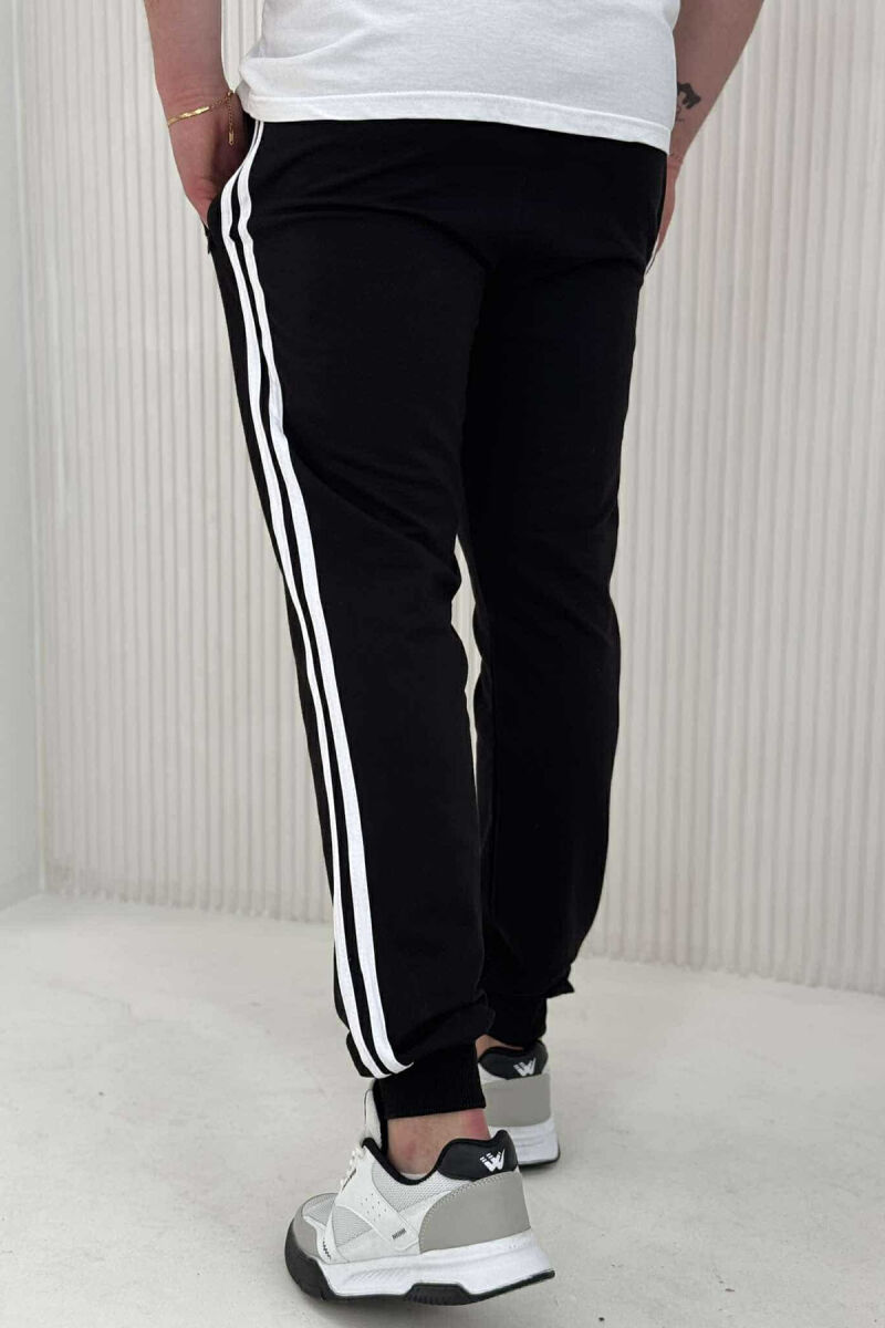 LINED SIMPLE MEN SWEATPANTS BLACK/ E ZEZE - 2