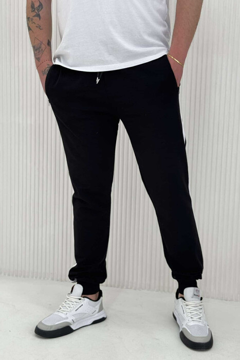 LINED SIMPLE MEN SWEATPANTS BLACK/ E ZEZE 
