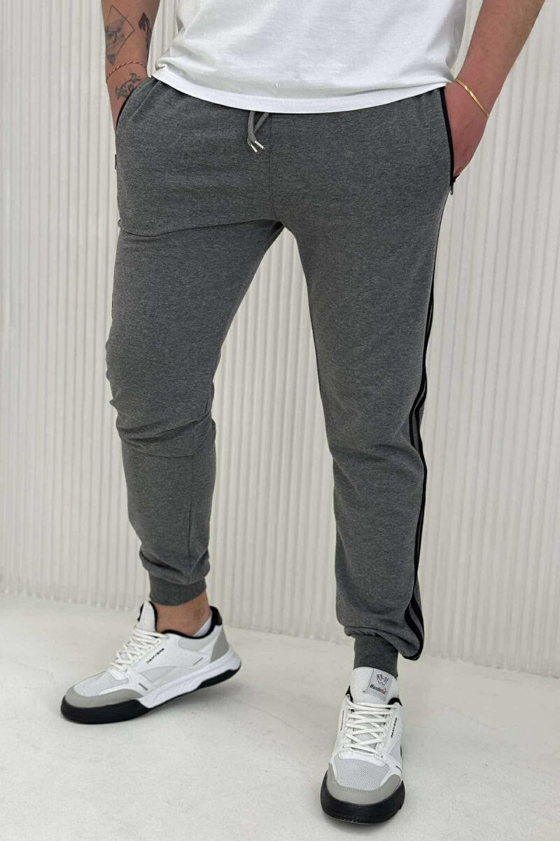 LINED SIMPLE MEN SWEATPANTS GREY/GRI - 1