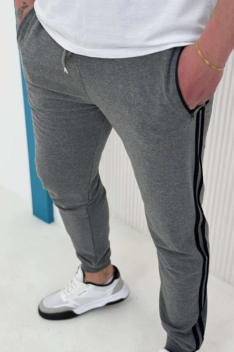 LINED SIMPLE MEN SWEATPANTS GREY/GRI - 3