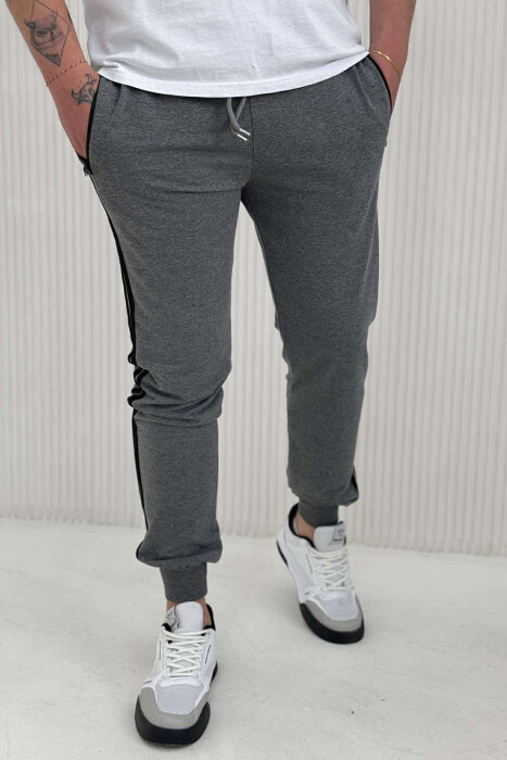 LINED SIMPLE MEN SWEATPANTS GREY/GRI - 4
