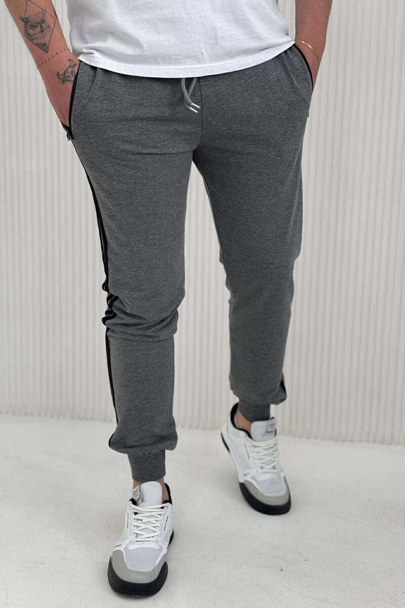 LINED SIMPLE MEN SWEATPANTS GREY/GRI - 4
