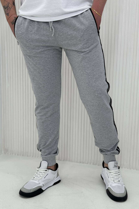 LINED SIMPLE MEN SWEATPANTS LIGHT GREY/GZ 
