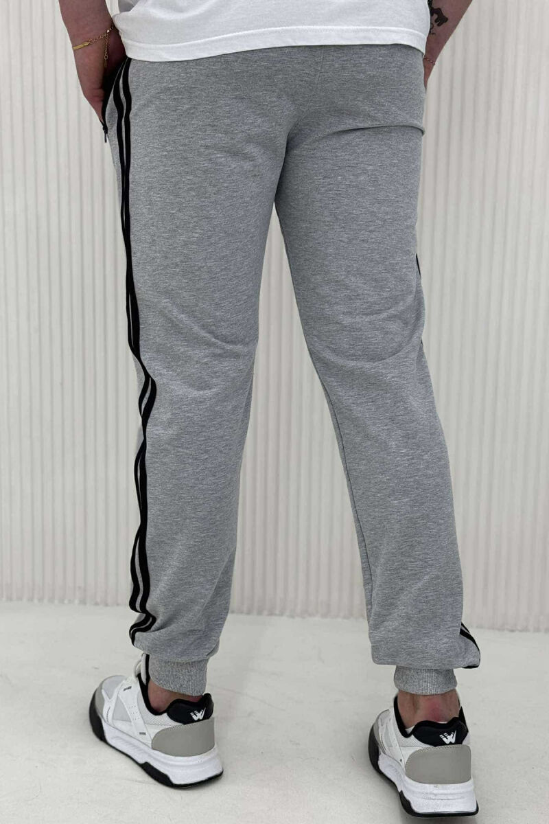 LINED SIMPLE MEN SWEATPANTS LIGHT GREY/GZ - 4