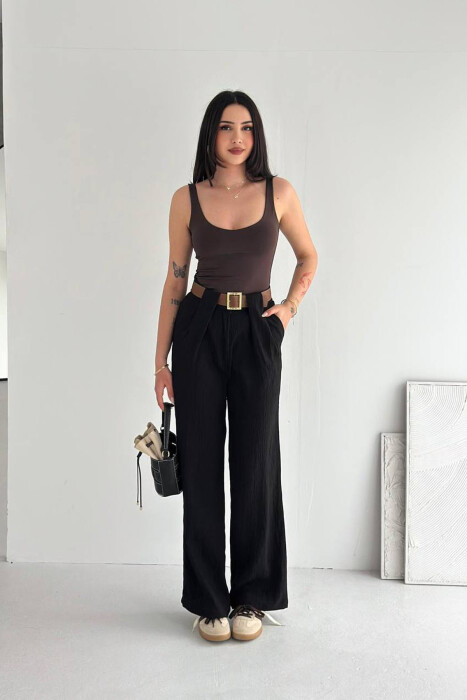 PANTALLONA LINO PER FEMRA NE NGJYRE TE ZEZE - KLAUDIO FASHION