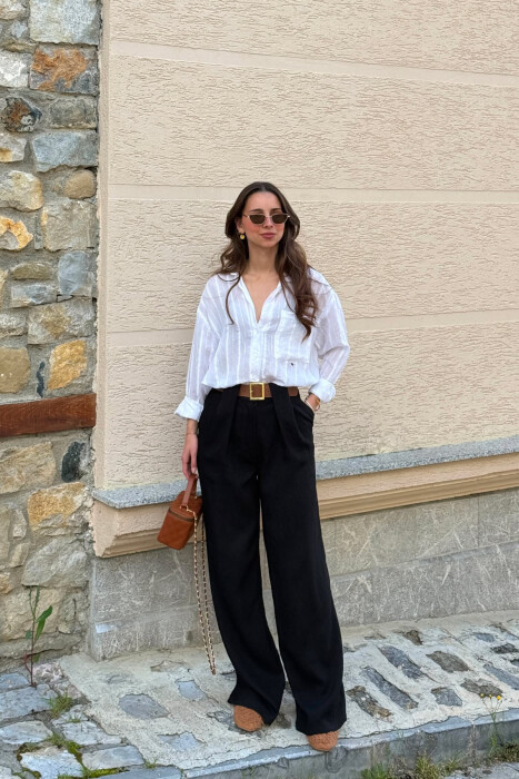 PANTALLONA LINO PER FEMRA NE NGJYRE TE ZEZE - KLAUDIO FASHION