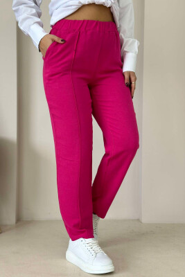 LINEN ONE COLOR WOMAN TROUSERS FUCHSIA/CIKLAMI 