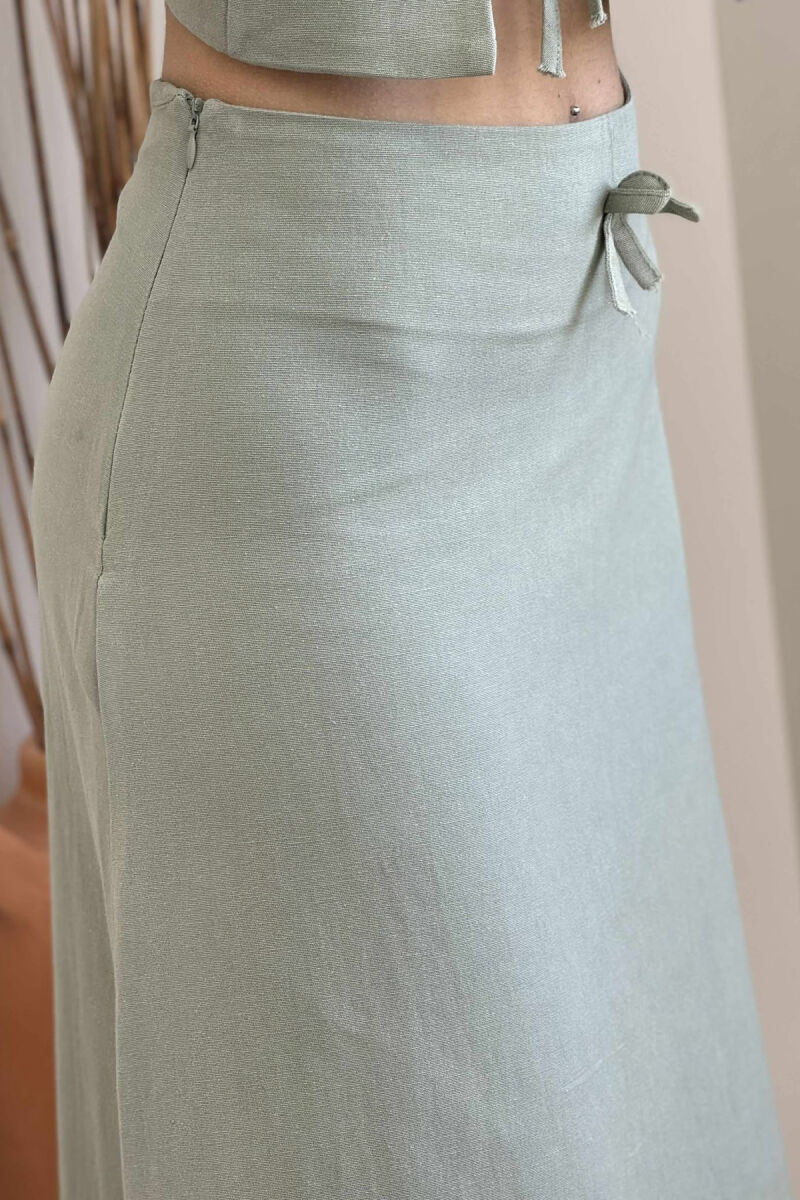 LINEN VEST+SKIRT WOMAN SET GREEN/JESHILE - 5