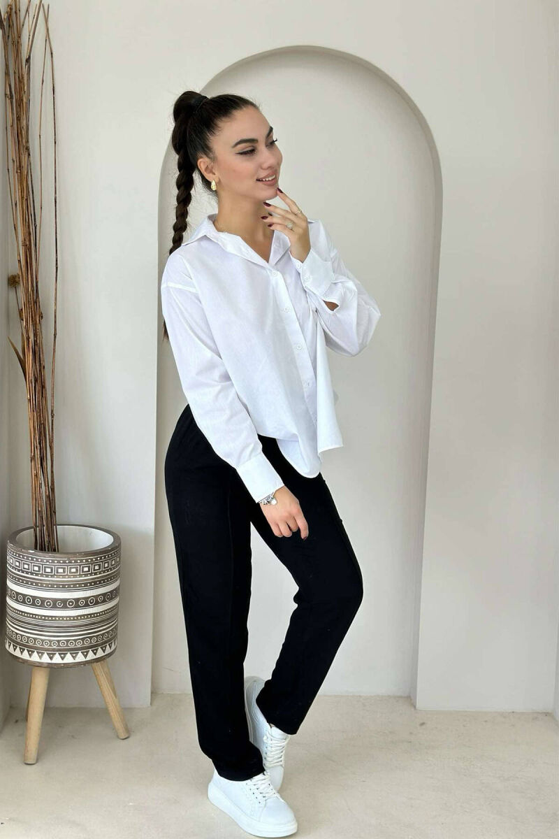 LINEN WOMAN TROUSERS IN BLACK COLOR - 4