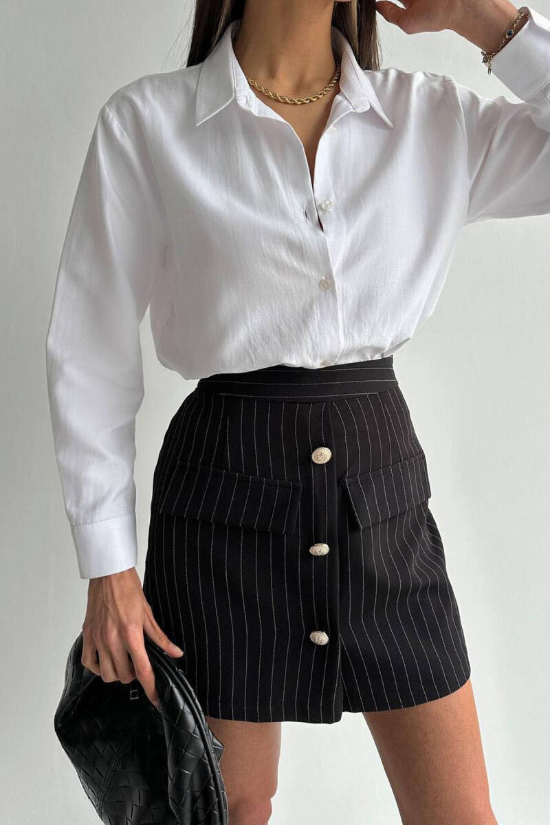 LINES BUTTONS SKORTS BLACK/ E ZEZE - 2